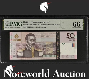 Haiti Commemorative 50 Gourdes 2004 P 274a UNC PMG 66 EPQ - Picture 1 of 4