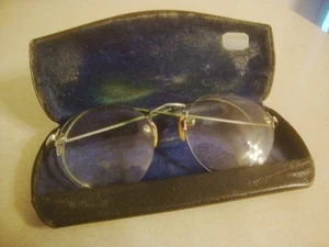 Antike Bürgerkriegszeit Brille BRILLE mit Gläsern Wolle Etikett wert im Etui! - Bild 1 von 9