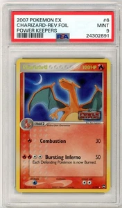 PSA MINT 9 Pokémon TCG Charizard 6/108 Power Keepers Reverse Holo Rare 2007 - Bild 1 von 2