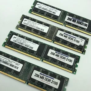 4 pcs of 256MB DDR 1GB SDRAM PC2100 266 CL2.5 Samsung Kingston HP - Picture 1 of 7