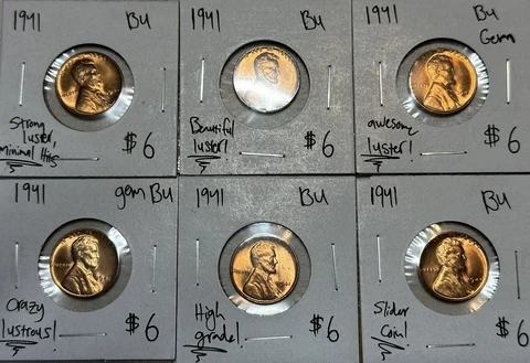 1941 P Lincoln Wheat Cent ~RD BU GEMS FRESH FROM ROLL!~ Cover