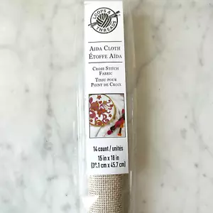 Loops & Threads 14 Count Cotton/Linen Aida Cross Stitch Fabric 15x18 Oatmeal - Picture 1 of 4