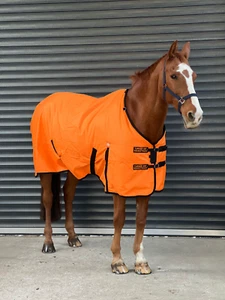 TURNER EQUESTRIAN Waterproof 600d Lightweight Horse Turnout Rug 100g Orange - Picture 1 of 5