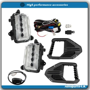 Luces antiniebla LED parachoques delantero con bisel para GMC Sierra 1500 AT4 Denali SLT 2019-2021 - Imagen 1 de 15