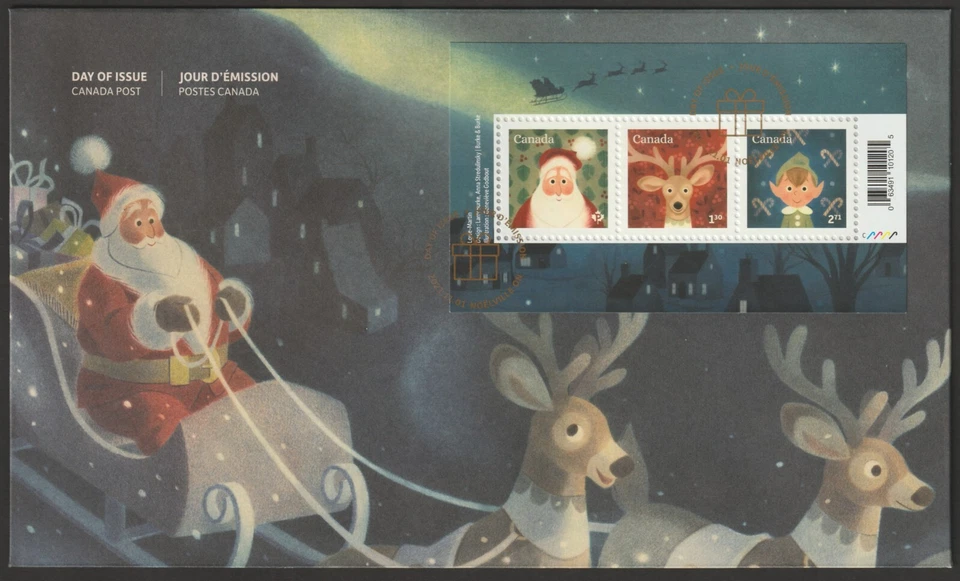 Canadá #3308, Personajes navideños, portada oficial del primer día, FDC 2021 Foto 1 de 1