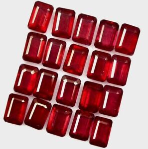 Wholesale Lot 6x4mm Emerald Cut Natural Mozambique Ruby Loose Calibrated Gems