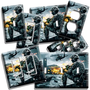 ERSTER SHOOTER KRIEG SPIEL LICHTSCHALTER STECKDOSE WANDTELLER COMPUTER GAMER ZIMMER DEKO - Bild 1 von 34