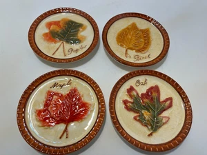 MWW Market FALLING LEAVES 4.5" Mini Plate Set 4Pc Autumn Leaves-Orig box - Picture 1 of 8