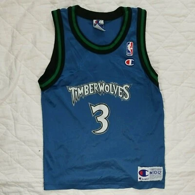 De colección Campeón Minnesota Timber Wolves #3 Stephon Marbury Niños Talla M 10-12 Foto 1 de 4