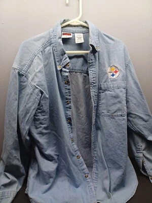 Camisa vaquera azul manga larga Steelers vintage para hombre The Edge  Foto 1 de 4