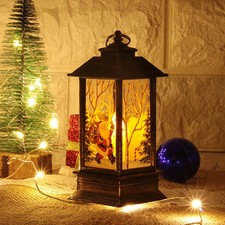 Home Decor Christmas Decoration Xmas Fairy Light Flame Light LED Santa Gold