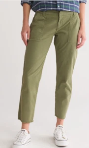 Frank & Eileen blackrock utility pants Green Army Ankle soft Cotton jean Size 2 - Picture 1 of 3