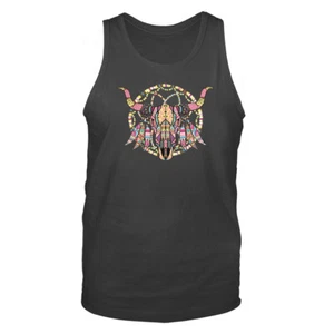 Camiseta sin mangas gráfica atrapasueños atrapasueños con plumas cráneo de vaca de mosaico - Imagen 1 de 8