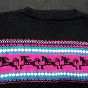 Maglione lana vintage Wapiti Woolies cavallo fatto a mano - Foto 1 di 5