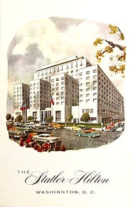 Statler Hilton Hotel Postcard Washington D.C. Retro Litho Finish Unposted - Picture 1 of 5