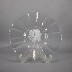 St Lambert Brussels Etched Fruit Crystal 13" Plate - Picture 1 of 12