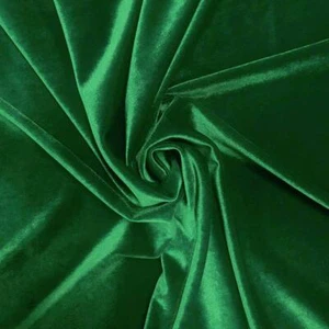 French (Kelly Green)4 WAY Spandex Stretch Velvet Fabric By The Yard//Smooth Back - Picture 1 of 6