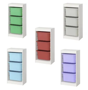 TROFAST Kunststoff 3 Aufbewahrungsboxen mit Rahmen Kinder Spielzeug Boxen Kommode Schubladen - Bild 1 von 8