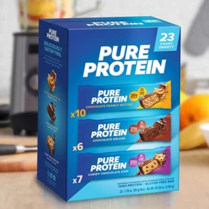 Pure Protein Bars Variety Pack (23 ct)  2.5 lb High Protein Gluten Free - Picture 1 of 3