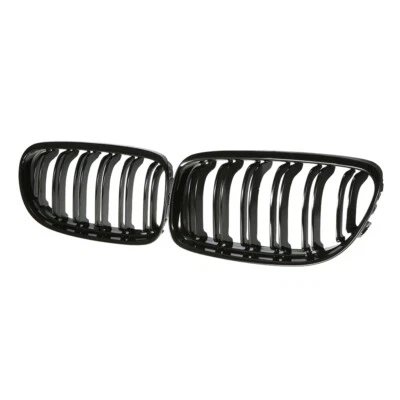 FOR BMW E90 E91 3 SERIES 09-11 KIDNEY GRILL GRILLE TWIN SLAT GLOSS BLACK M STYLE - Image 1 of 4