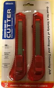 BAZIC Utility Knife Box Cutter 18mm Wider Blade, Retractable Snap-Off Razor - Picture 1 of 2