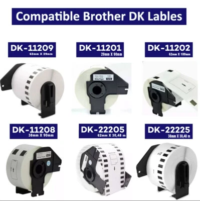 Labels for Brother P-Touch QL 1050 1060 500 550 570 650 700 710 720 N BW A NW - Image 1 of 4