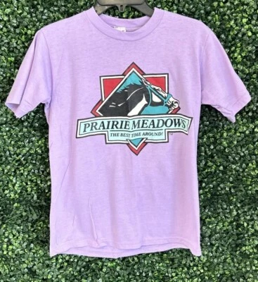 Vtg Prairie Meadows Racetrack & Casino Single Stitch T-Shirt Sz M - MADE IN USA - Image 1 of 4