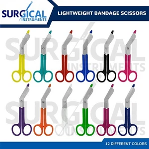 100 Pcs Lightweight Bandage Scissor 5.5" Paramedic Set of 12 Different Colors - Picture 1 of 7