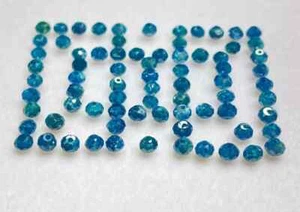 Rondelle Round Bead Natural Diamond Lot 2.4-2.8MM Blue color Drilled Choose TCW - Picture 1 of 9