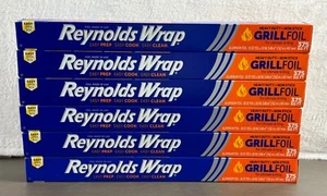 Lotto di 6 fogli di alluminio antiaderenti Reynolds per griglia avvolgente resistente 37,5 piedi quadrati - Foto 1 di 5