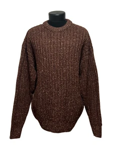 Thomas Keeling Mens Sweater Size L Brown Wool Silk Blend Knit Village - Picture 1 of 8