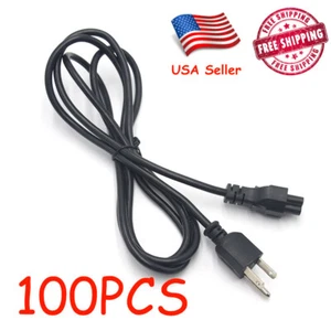 100 Pcs 6 ft 3 Prong Mickey Mouse Power Cord Cable for Laptop PC Printer Adapter - Picture 1 of 4