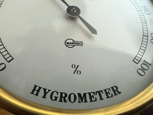 🔴 BARIGO igrometro di precisione umidità meccanico con oblò e basamento legno - Picture 1 of 11