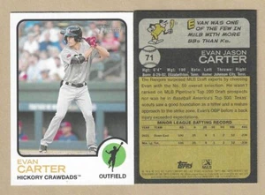 Topps Heritage Minors 2022 Evan Carter #71 Hickory Crawdads Rangers *de* - Imagen 1 de 1