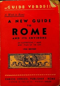 A New Guide to Rome & Its Environs 1953 Guide Verdesi With Pullout Map - Picture 1 of 4