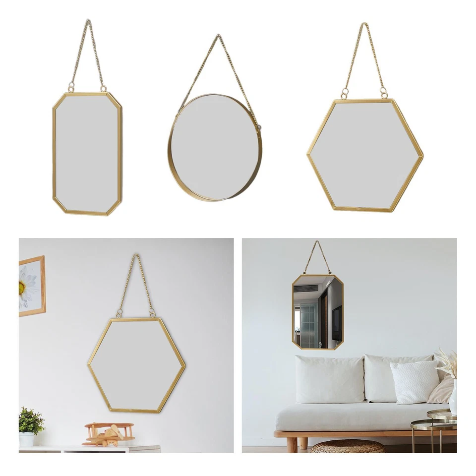 Hanging Wall Mirror Metal Frame Mirrors ,Nordic Style Vanity Mirror, Bathroom - Image 1 of 1