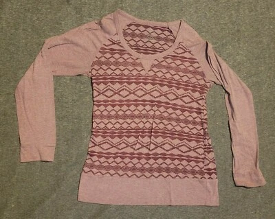 Camisa Vanity Essentials Patrón Geométrico Manga Larga Púrpura Mezcla Algodón XL  Foto 1 de 4