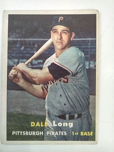 1957 Topps #3 Dale Long Pittsburgh Pirates Scratch - Picture 1 of 8