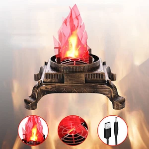 2PCS 3D LED Flame Light Electric Fake Fire Lamp Halloween Christmas Decoration - Picture 1 of 7