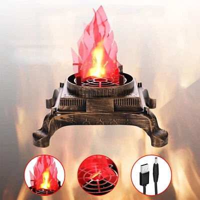 2PCS 3D LED Flame Light Electric Fake Fire Lamp Halloween Christmas Decoration - Image 1 of 4