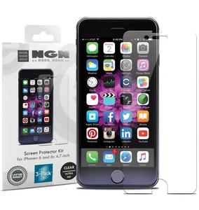 Kit protezione schermo iPhone per iPhone 6 e 6s, 4,7" (trasparente - pellicola PET) confezione da 3 - Foto 1 di 5