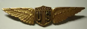 WW1 / 1920s Air Service Pilot Wing- Kinney Maker - PB - Picture 1 of 2