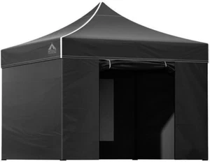 3x3m Gazebo, Pop Up Camping Tent Marquee Folding Black Gazebos Garden Outdoor... - Picture 1 of 6