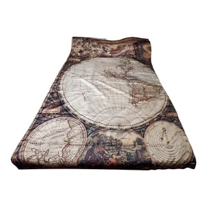 Old World Map Curtain Backdrop Fabric Panel Tapestry 55" X 84" Rod Pocket - Picture 1 of 12