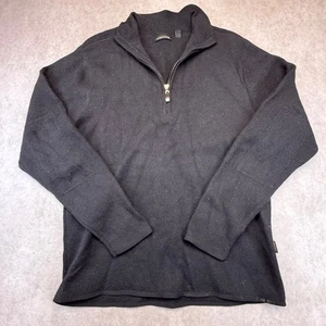 Structure Quarter Zip Pullover Herren XL Merinowolle Schwarz Vintage Hong Kong - Bild 1 von 9