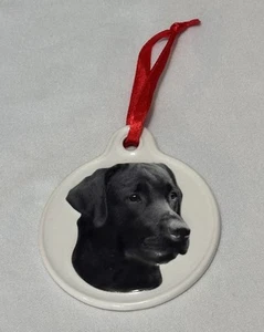 Keramik schwarz Labor Ornament, Labor Hund erhebt sich von der Keramik 2,5" Thailand - Bild 1 von 7