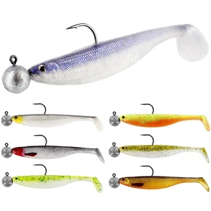 Westin ShadTeez Slim R`NR 7,5cm 12cm Zander Shad Gummifisch mit Jigkopf montiert - Picture 1 of 16