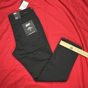 DKNY Ultimate Stretch Slim Fit Pants Stanton Mens Size 34 X 30 Black - Picture 1 of 8
