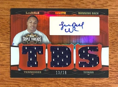 LenDale White 2006 Triple Threads Autographed Jersey Relics Red 13/18 Titans - image 1 of 2