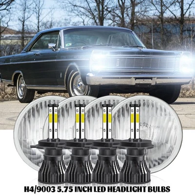 Carcasa de faro redondo para Ford LTD 1965-1978 5,75" pulgadas + bombillas LED altas/bajas Foto 1 de 4